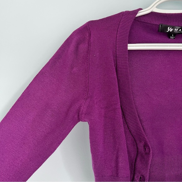 YeMak Fuchsia Cropped Cardigan (L) - Picture 3 of 6